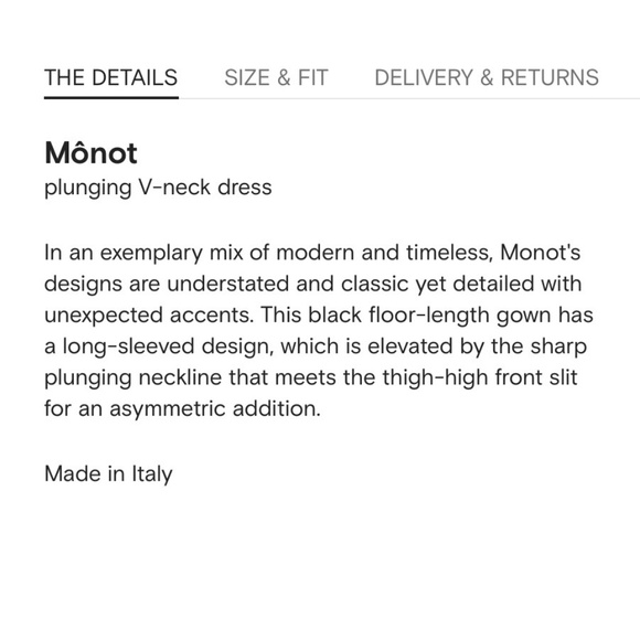 MONOT Black Plunging V-Neck Dress Evening Gown US8 - Picture 7 of 16